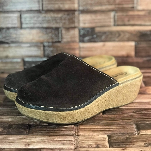 Clarks Shoes - Clark's Cork Platform Slip on Womens 8